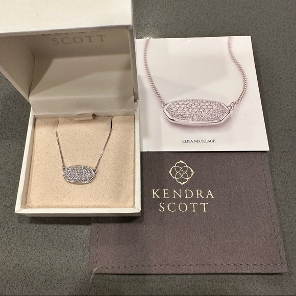 Kendra Scott DIAMOND 14k Fine Jewelry “ELISA” in white gold—LIKE NEW condition - Picture 3 of 13